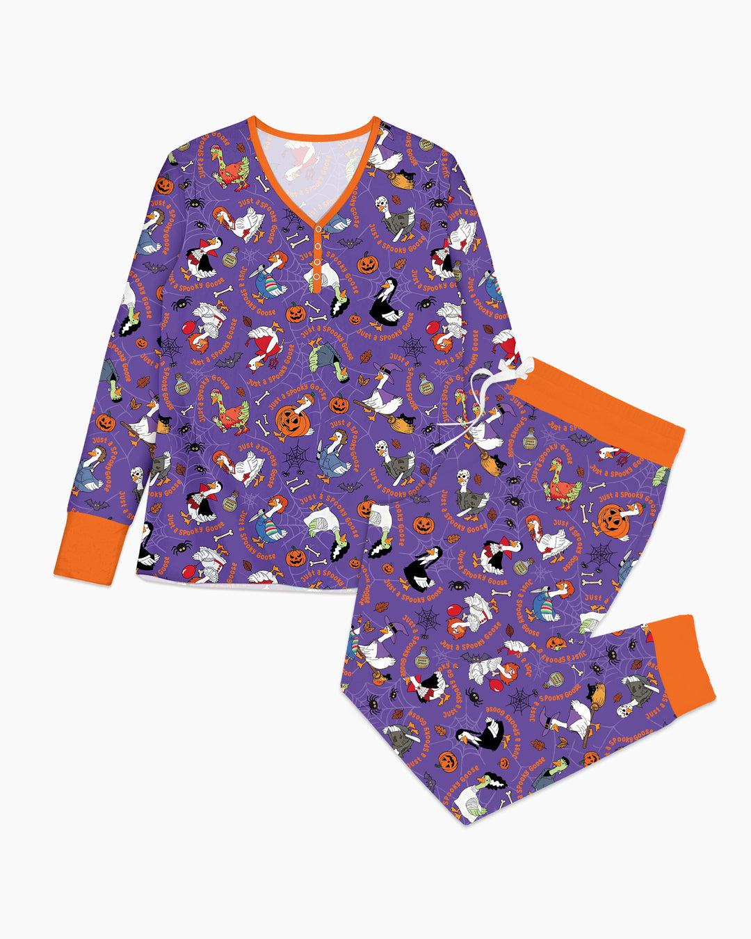 Just A Spooky Goose Family Matching Bamboo Women Pajama Set