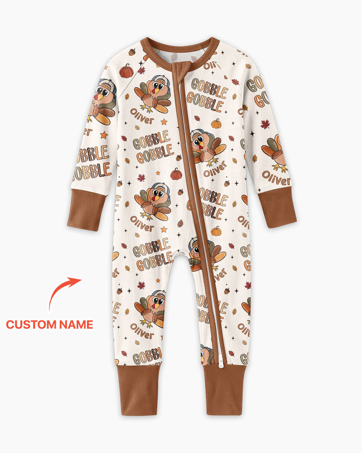 Custom Name Gobble Gobble Bamboo Convertible Zippy