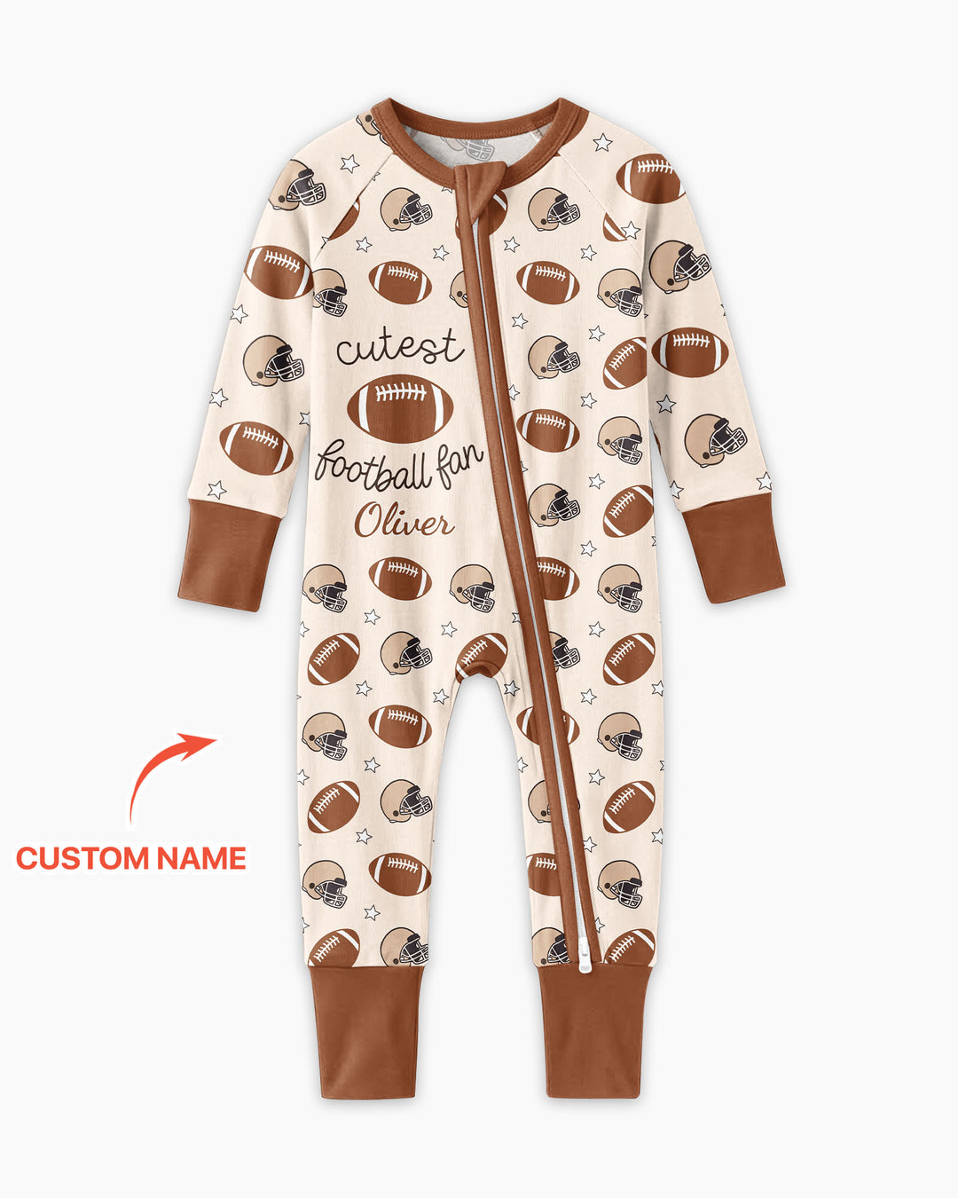 Custom Name Cutest Football Fan Bamboo Convertible Zippy