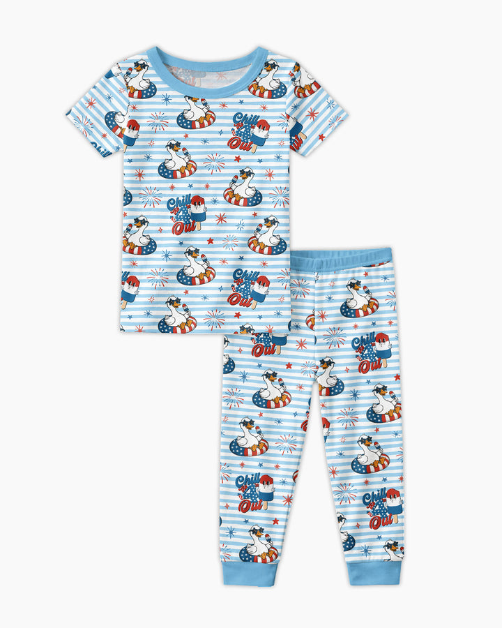 Chill the Fourth Out Bamboo Two Piece Short Sleeve Pajama Set