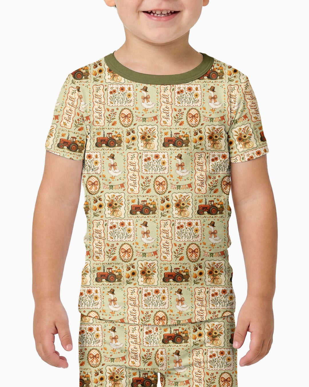 Template Bamboo Two Piece Short Sleeve Shorts Pyjamas Set