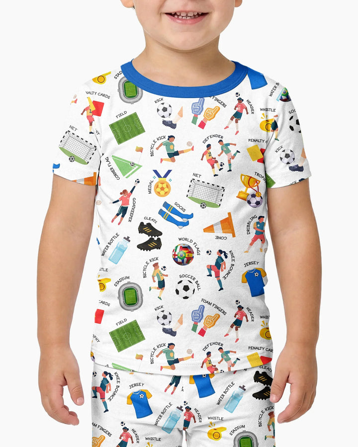 Soccer Fever All About The Game Bamboo Two Piece Short Sleeve Pajama Set