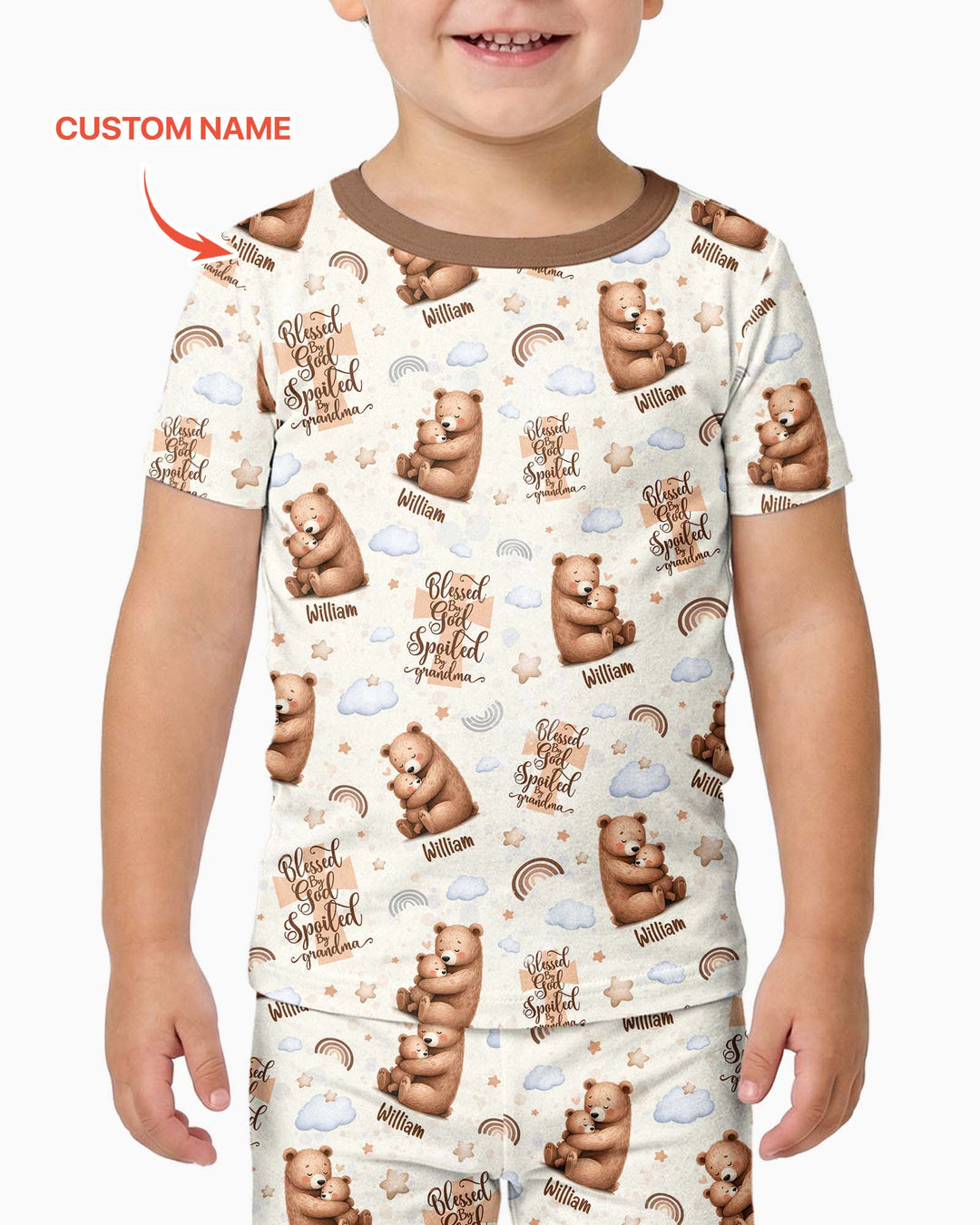 CUSTOM Template Bamboo Two Piece Short Sleeve Pyjamas Set