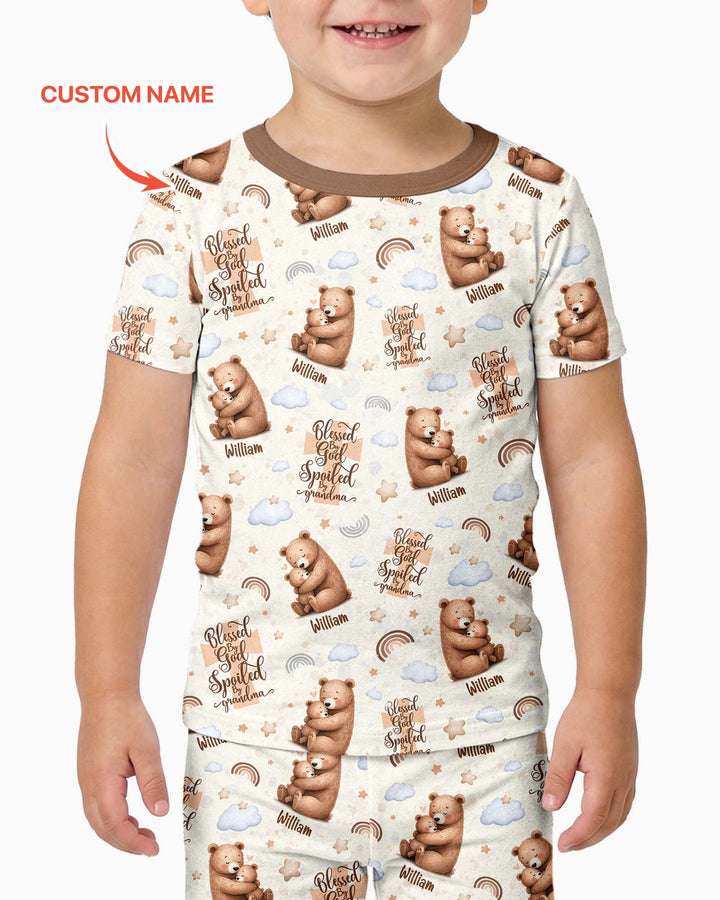 CUSTOM Template Bamboo Two Piece Short Sleeve Pyjamas Set