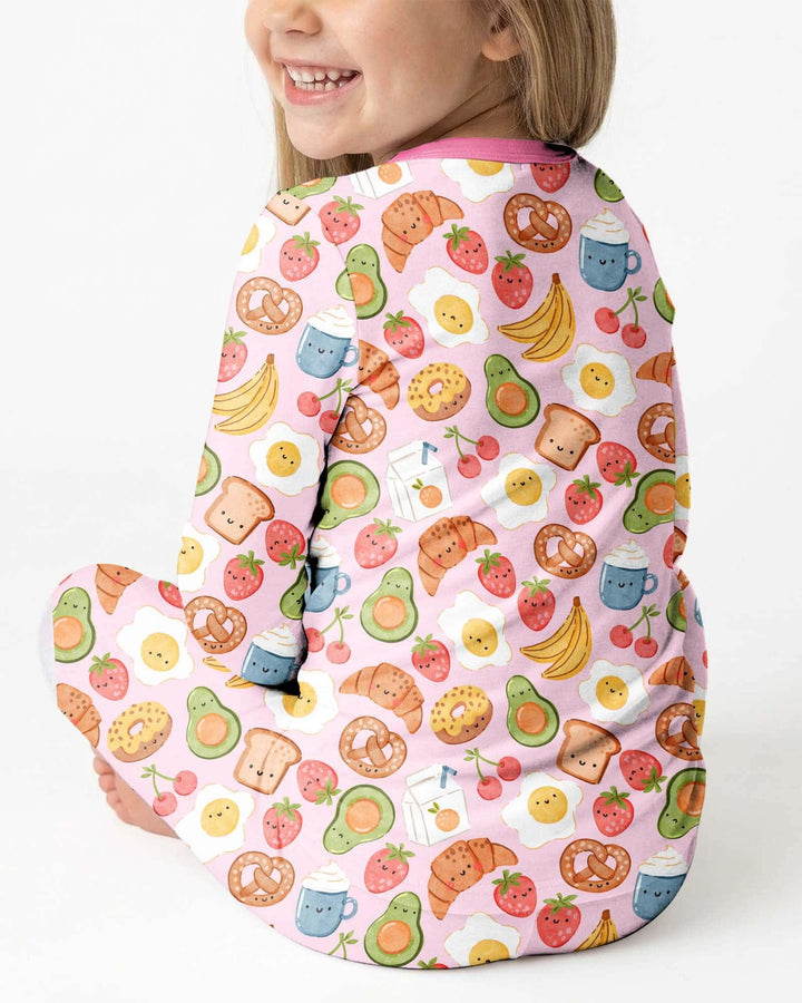 Breakfast Buddies Family Matching Bamboo Two Piece Long Sleeve Pajama Set
