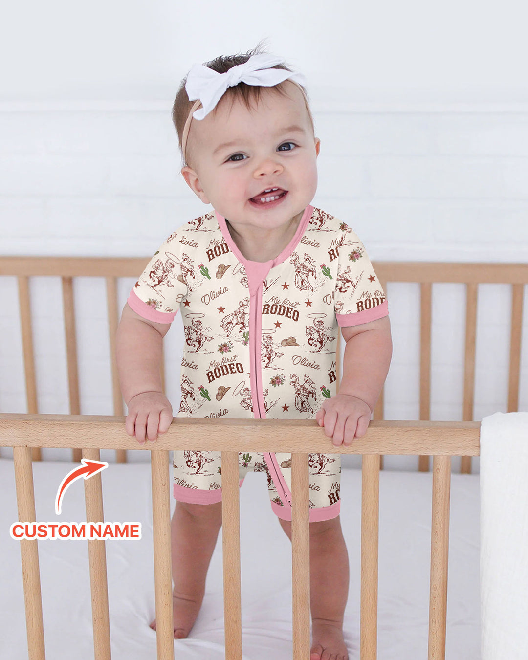 Custom Name First Rodeo Family Matching Bamboo Shorty Zippy