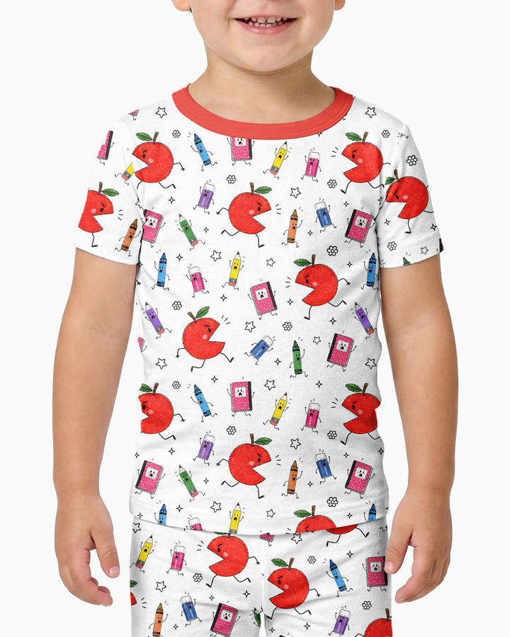 Back To School Chasing Bamboo Two Piece Short Sleeve Pajama Set