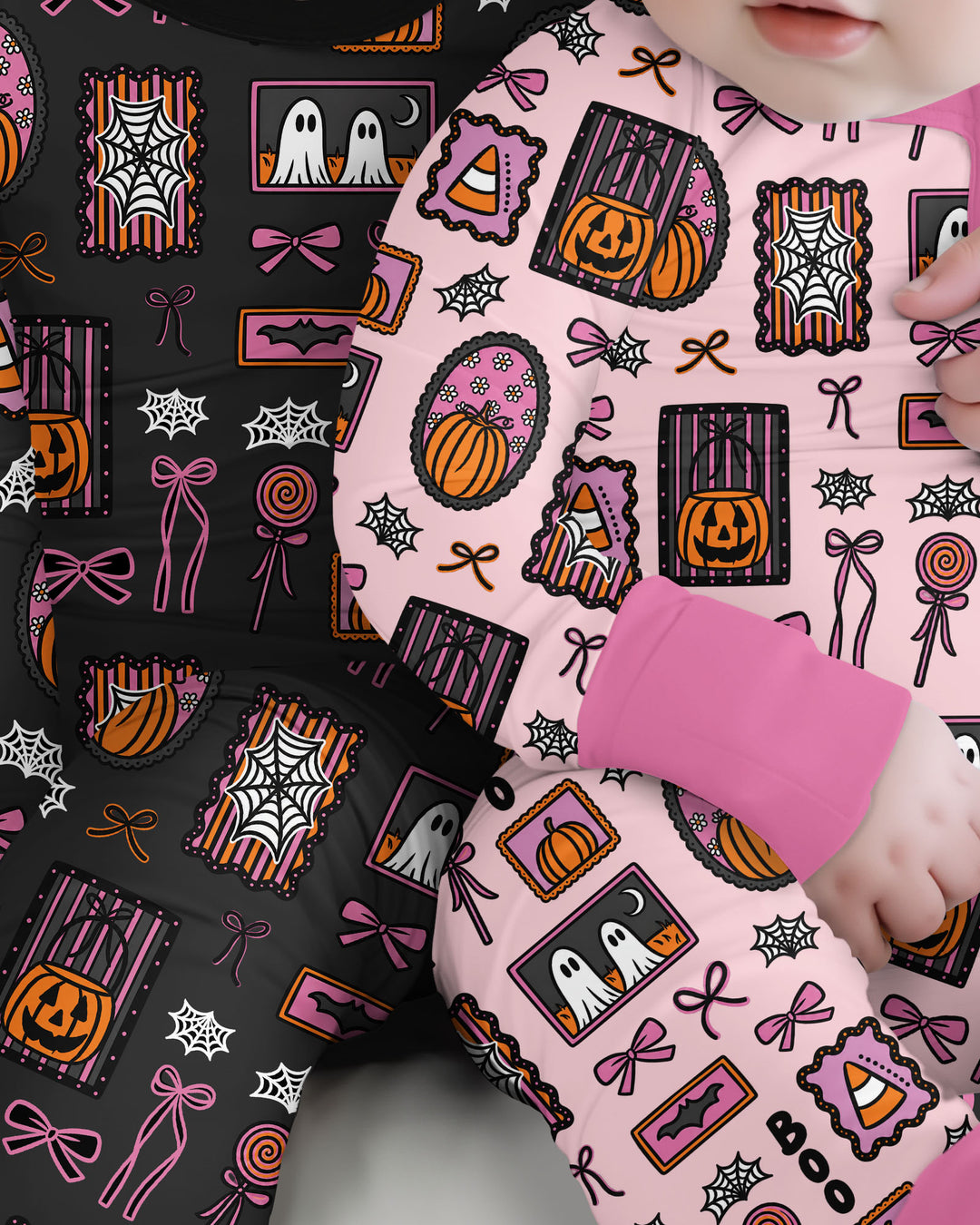 Spooky Preppy Pink Bamboo Convertible Zippy