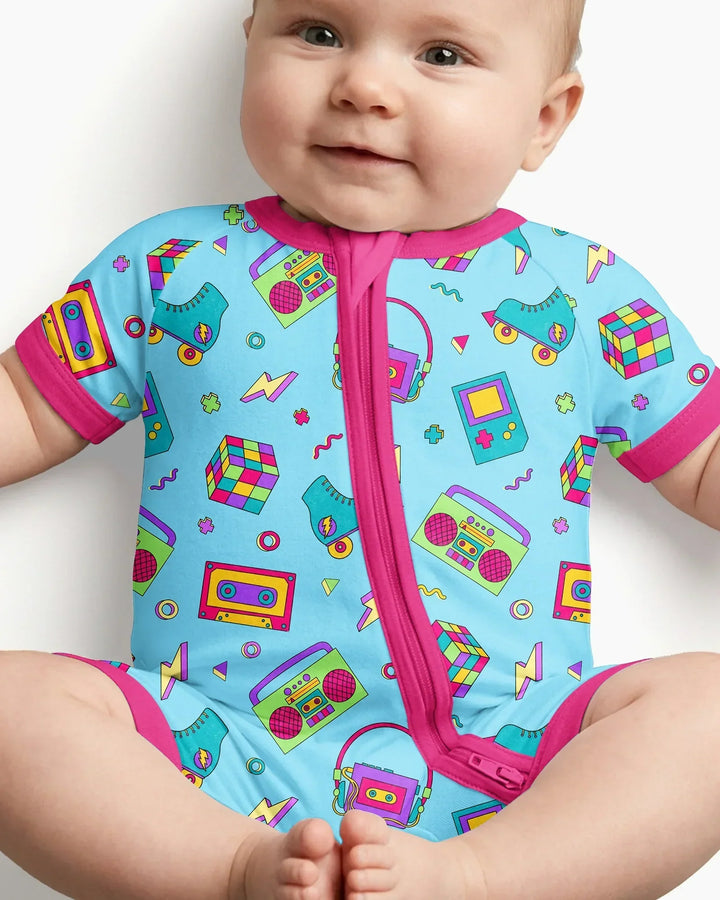 80s Retro Neon Bamboo Shorty Zippy