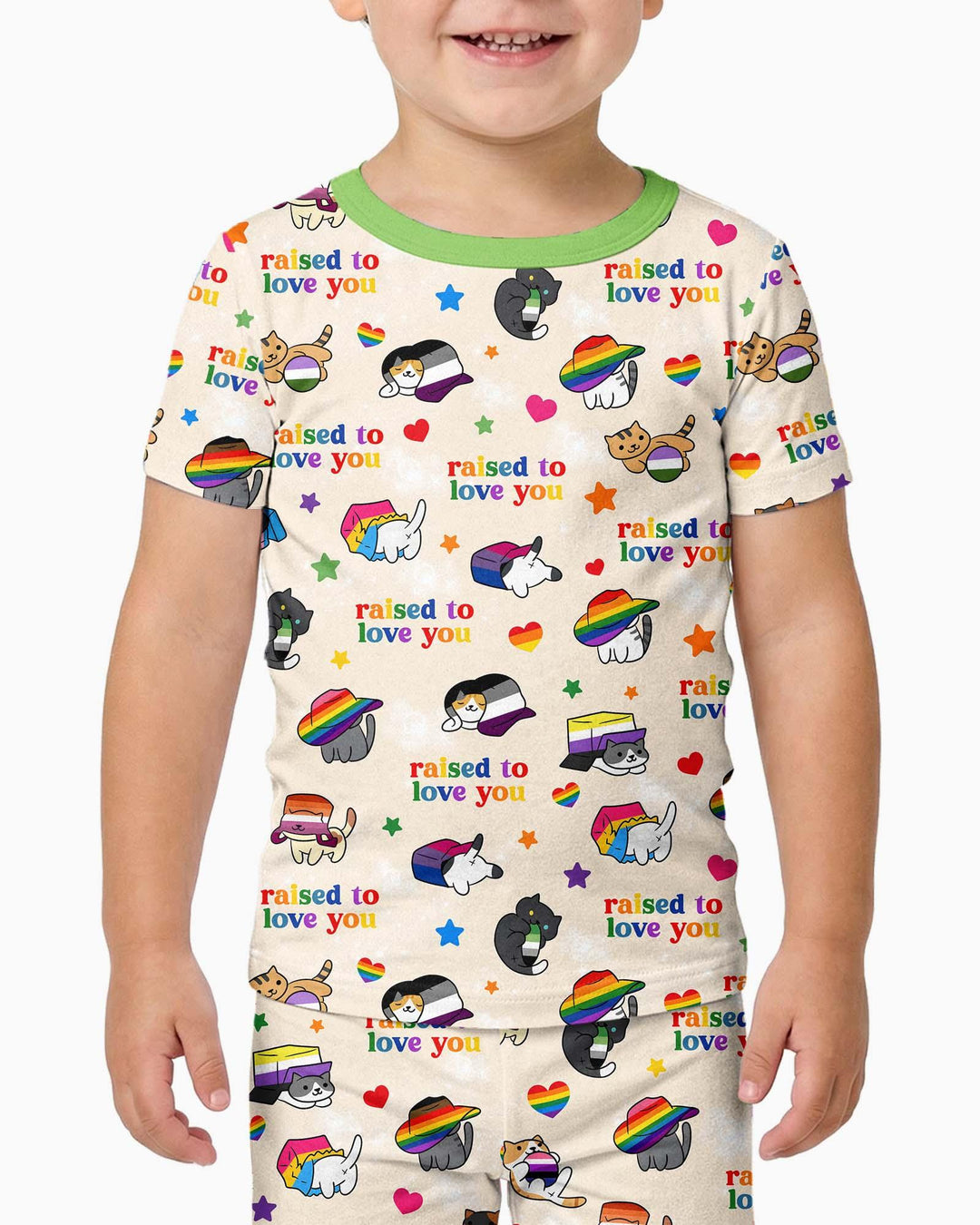 Rainbow Paws Family Matching Bamboo Two Piece Short Sleeve Pajama Set