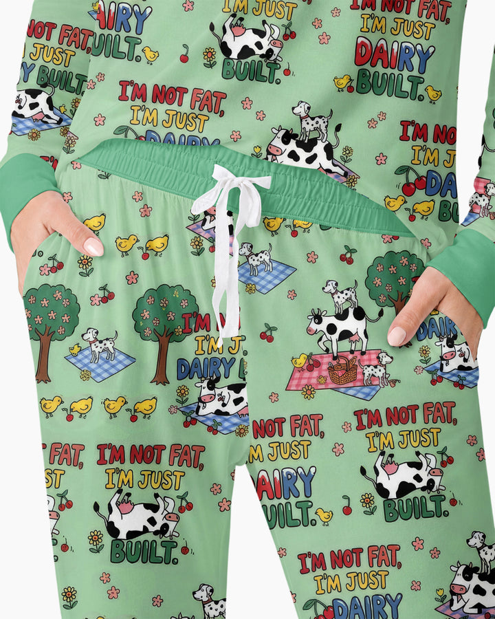 I'm Not Fat I'm Just Dairy Built Bamboo Women Pajama Set