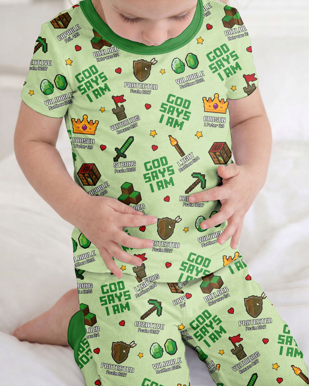 Christian Gamer Bamboo Two Piece Short Sleeve Pajama Set
