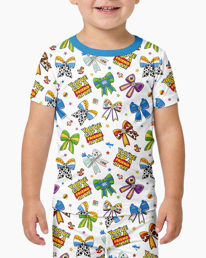 Magical Mirror Bow Bamboo Two Piece Short Sleeve Pajama Set