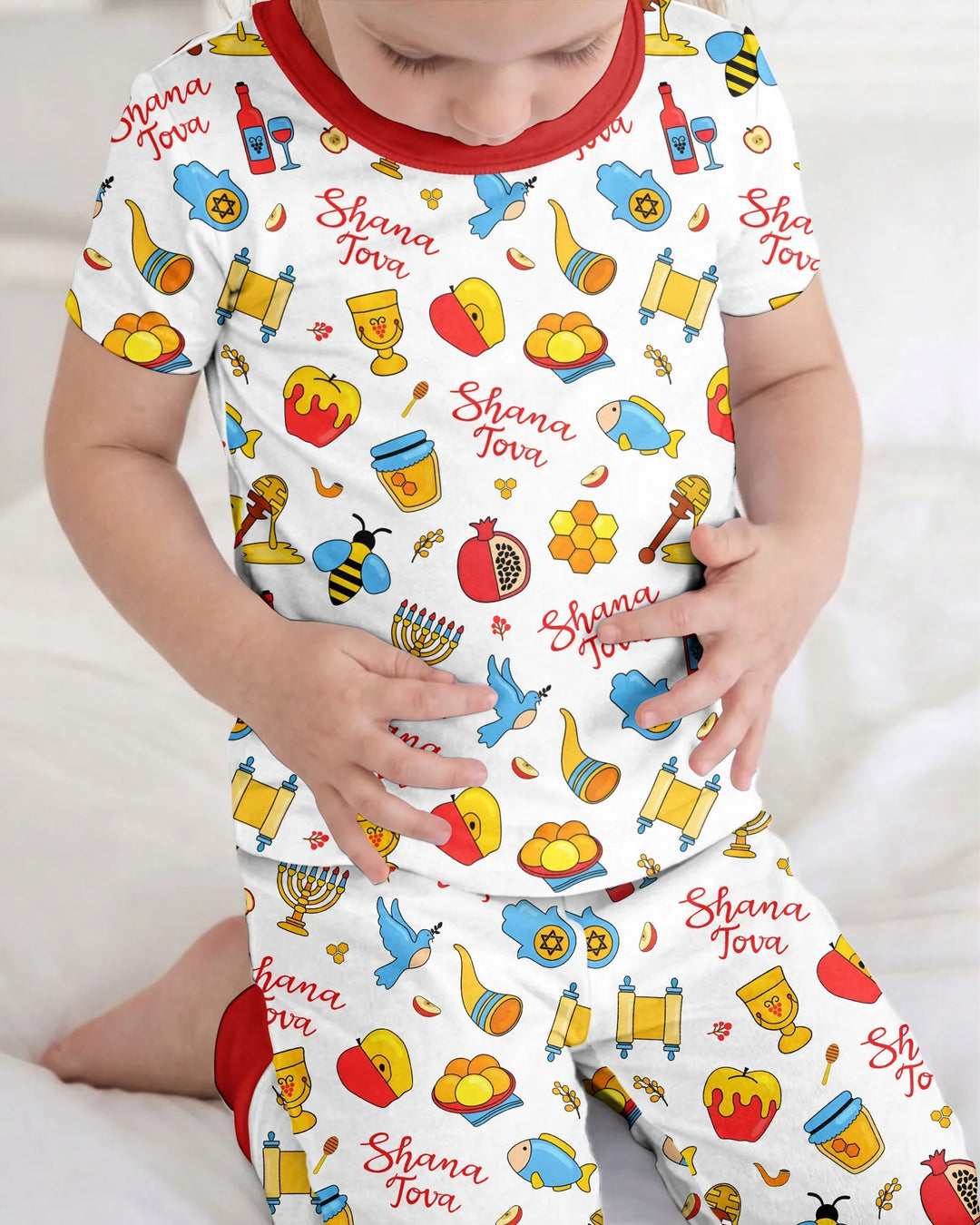Shanah Tovah U'Metukah Bamboo Two Piece Short Sleeve Pajama Set