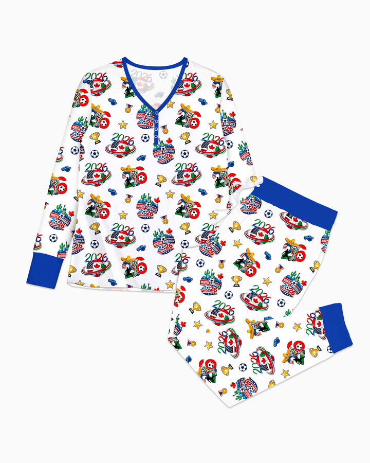 World Soccer North America 2026 Family Matching Bamboo Women Pajama Set