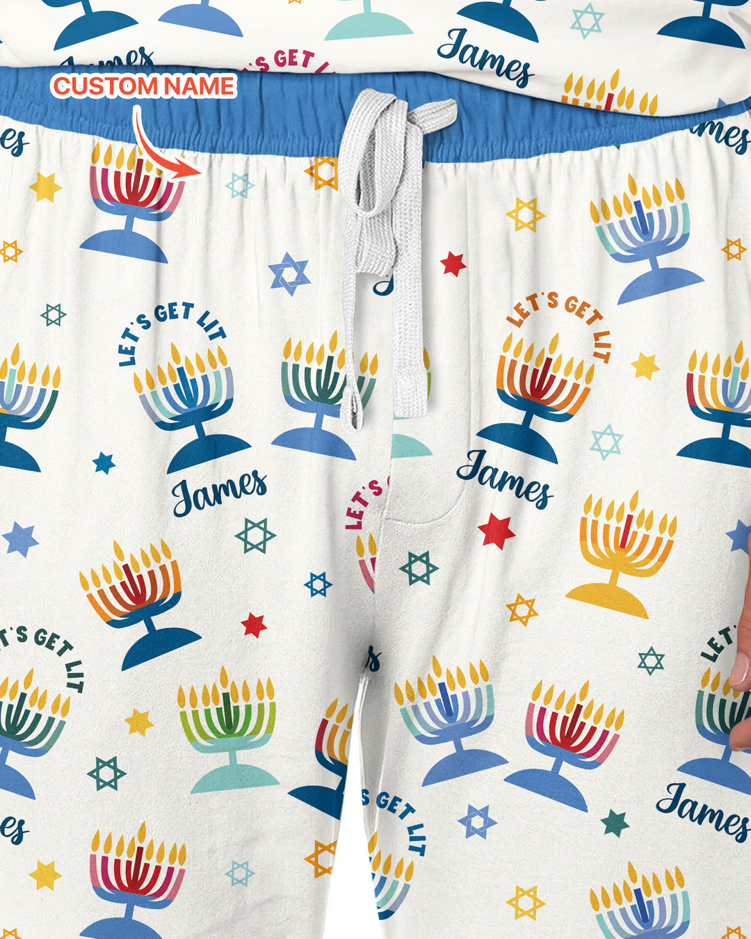 Let's Get Lit Hanukkah Bamboo Men's Pajama Set