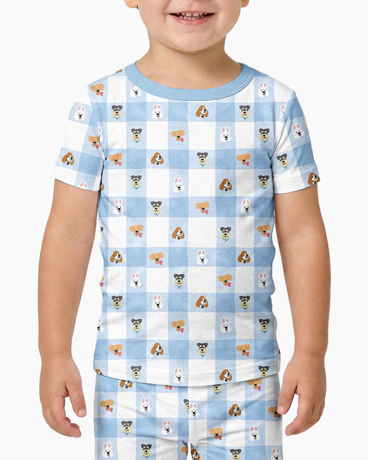 Plaid Pals Family Matching Bamboo Two Piece Short Sleeve Pajama Set