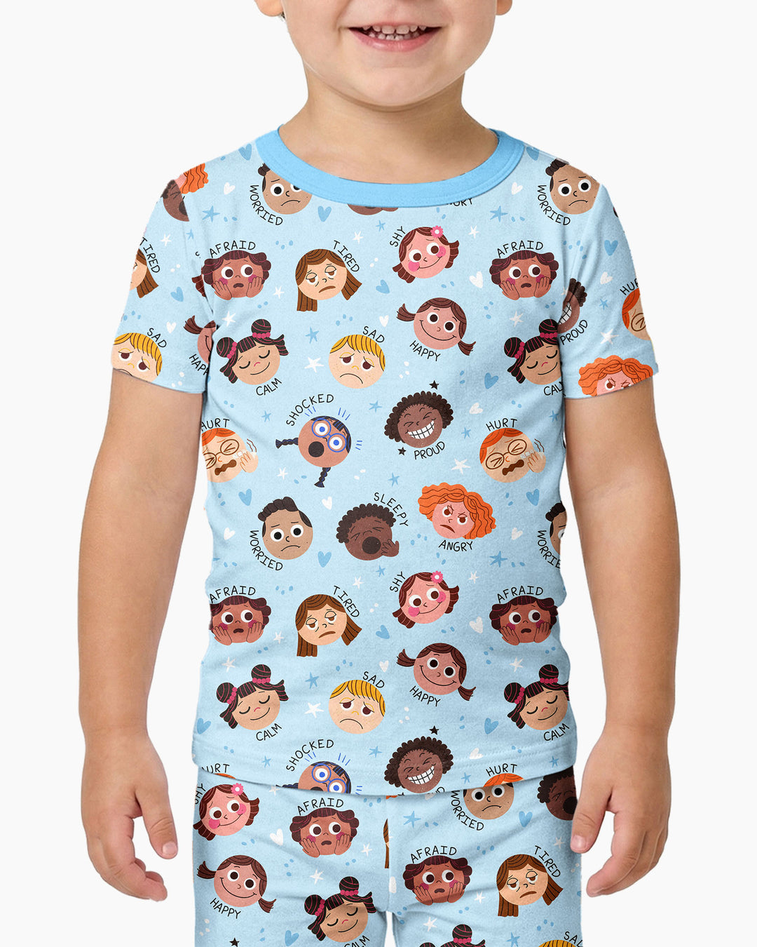 Feelings Vocabulary Bamboo Two Piece Short Sleeve Pajama Set
