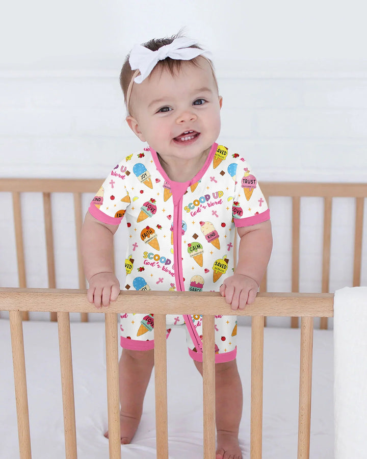 Ice Cream Summer Christian Bamboo Shorty Zippy