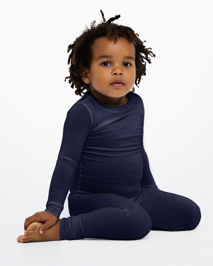 Navy Bamboo Two Piece Pajama Set