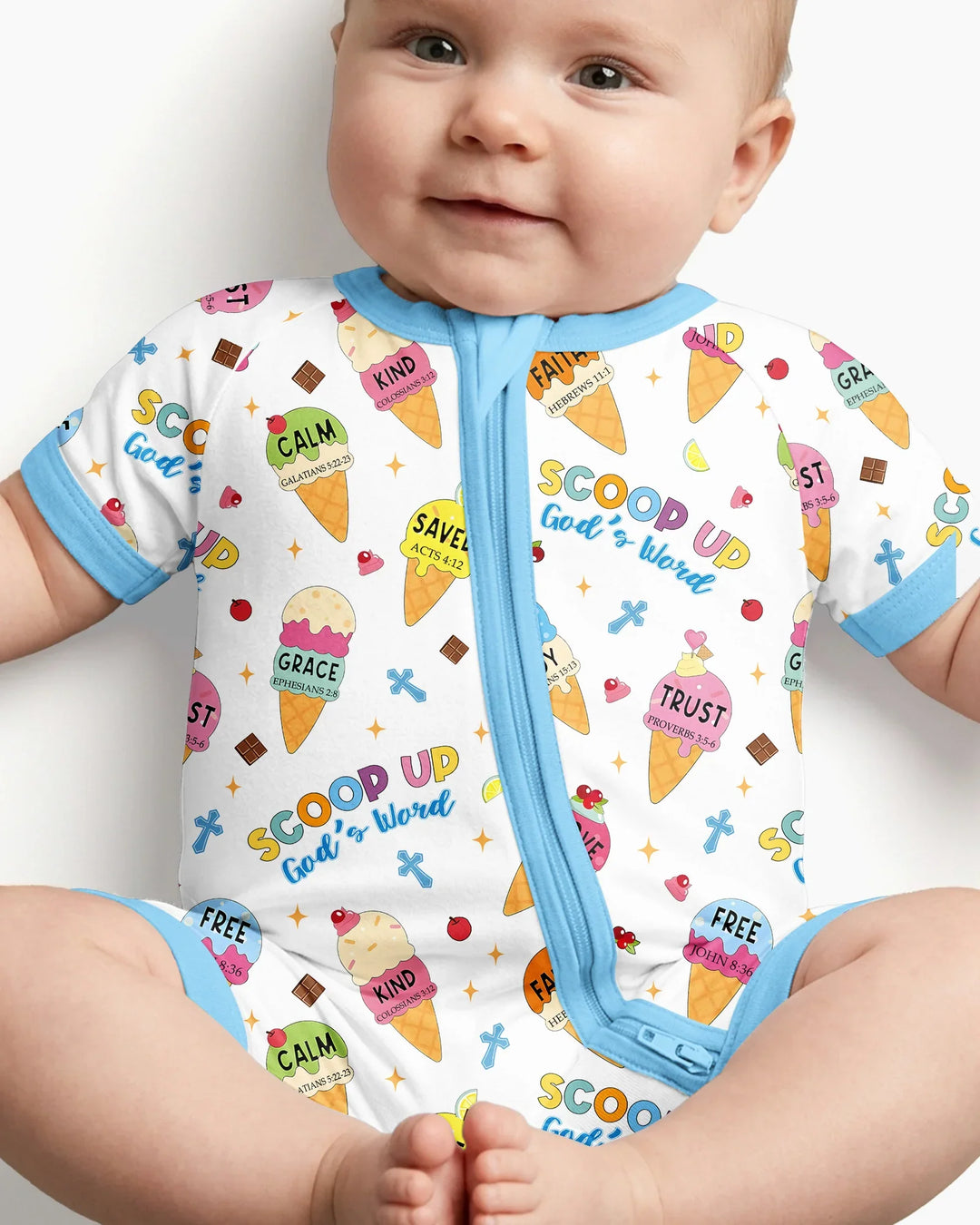 Ice Cream Summer Christian Bamboo Shorty Zippy