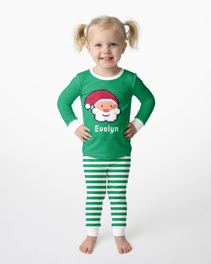 Merry Pixel Pals Bamboo Two Piece Long Sleeve Pajama Set