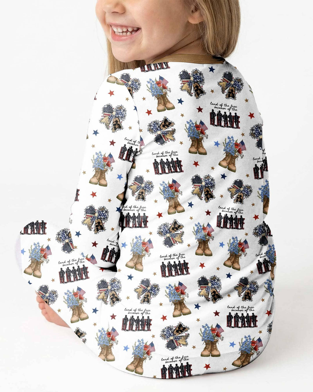 Honor the Brave Family Matching Bamboo Two Piece Long Sleeve Pajama Set