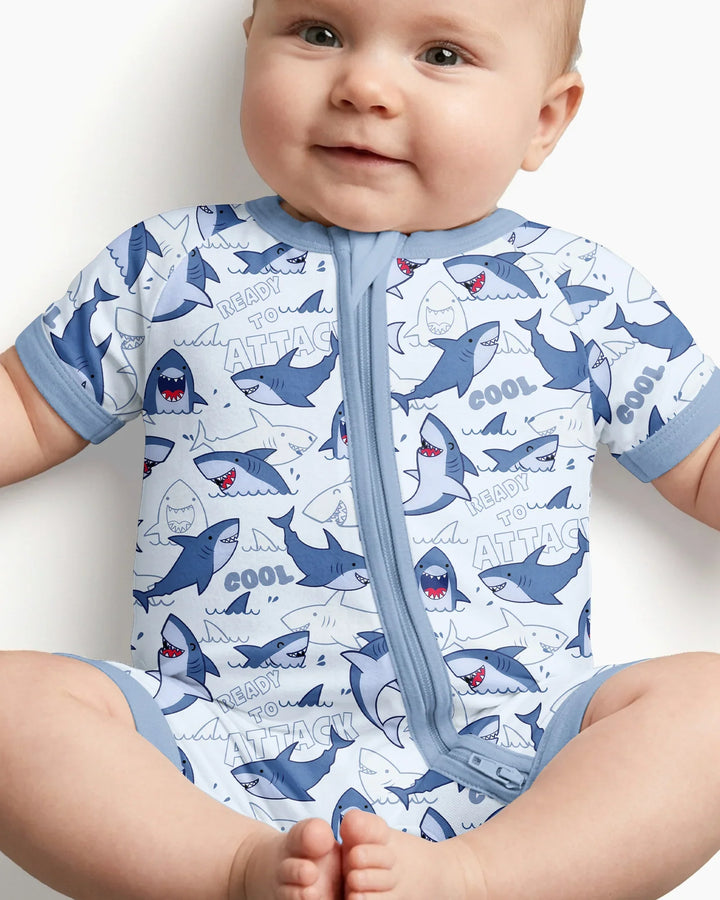 Big Sharks Attack Bamboo Shorty Zippy