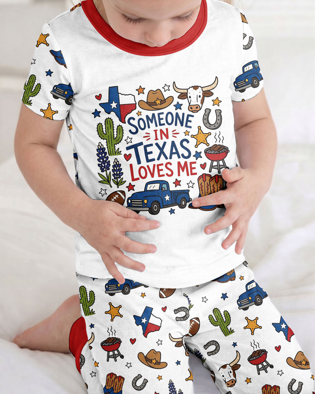 Someone in Texas Loves Me Bamboo Two Piece Short Sleeve Pajama Set