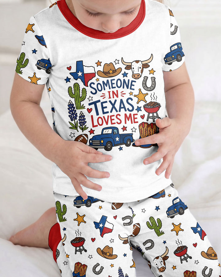 Someone in Texas Loves Me Bamboo Two Piece Short Sleeve Pajama Set