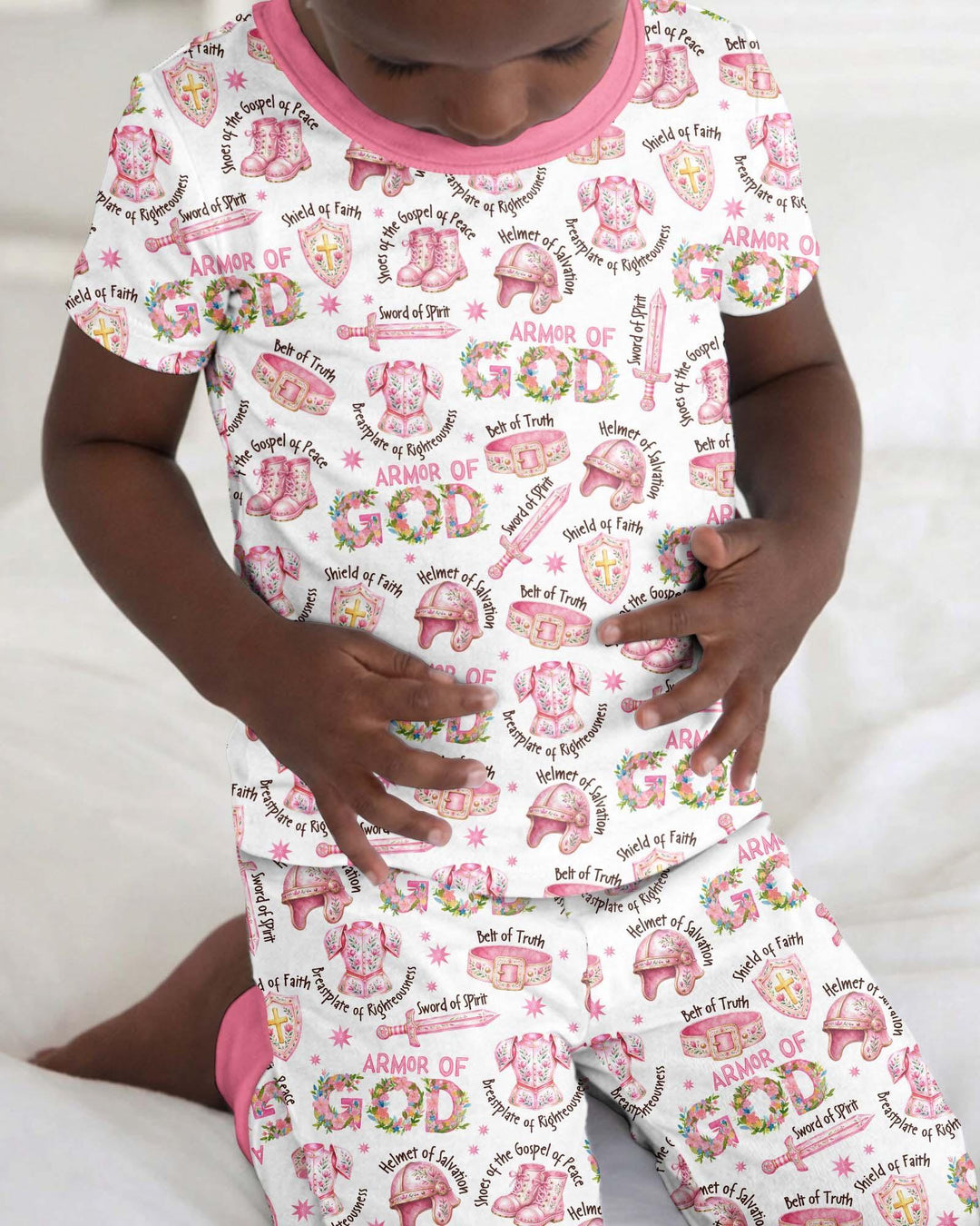 Put On The Full Armor Of God Bamboo Two Piece Short Sleeve Pajama Set