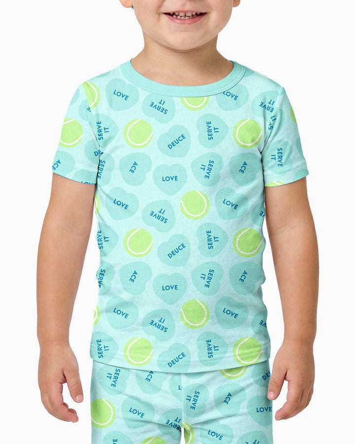 Tennis with Love Bamboo Two Piece Short Sleeve Pajama Set