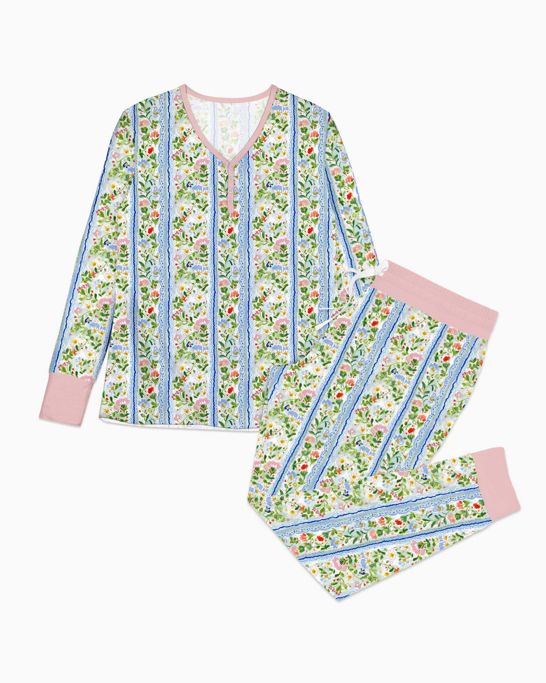 Paste Floral Girl Bamboo Women Pajama Set