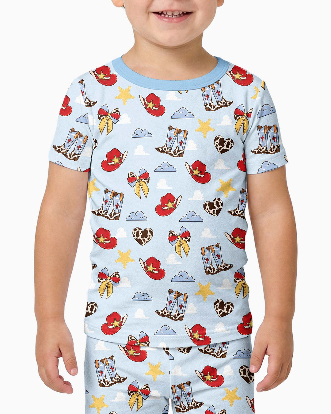 Cowboy Story Bamboo Two Piece Short Sleeve Pajama Set