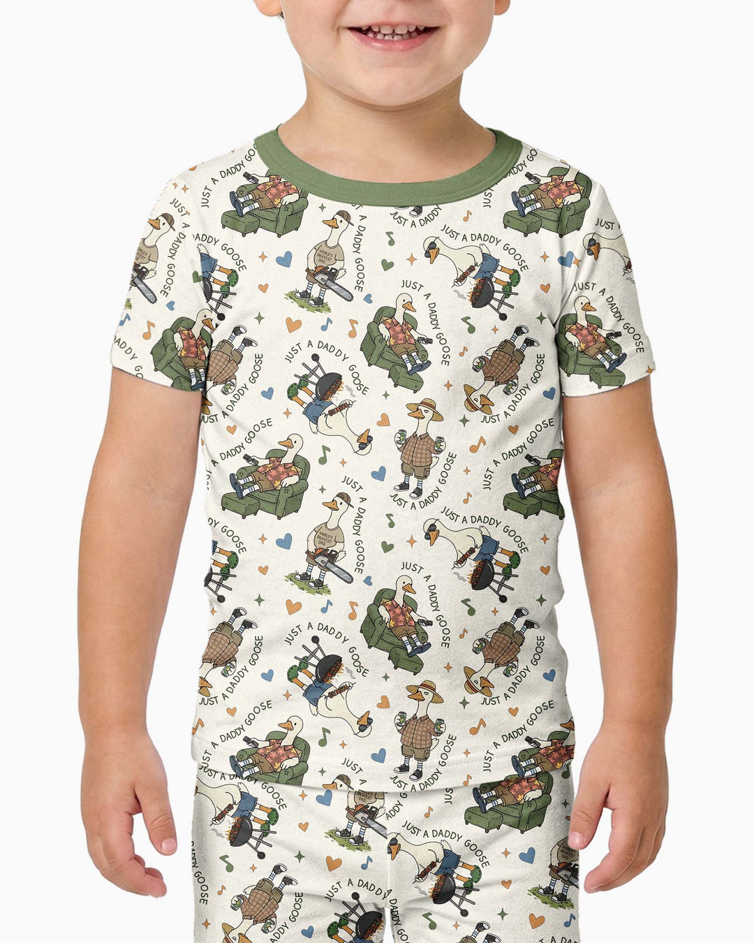 Just A Daddy Goose Family Matching Bamboo Two Piece Short Sleeve Pajama Set