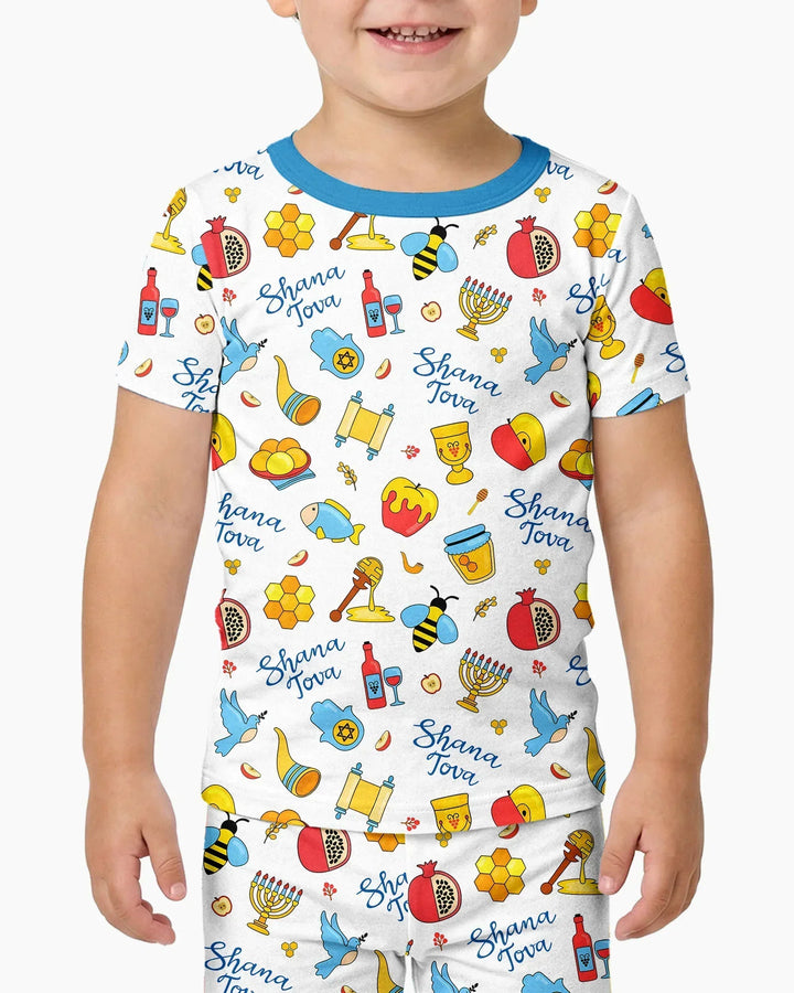 Shanah Tovah U'Metukah Bamboo Two Piece Short Sleeve Pajama Set