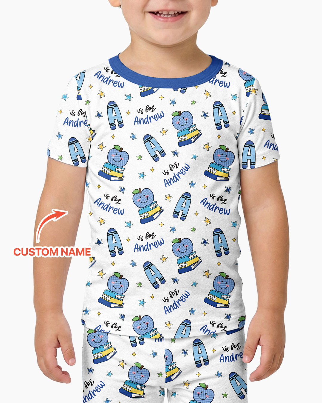 CUSTOM Template Bamboo Two Piece Short Sleeve Pyjamas Set