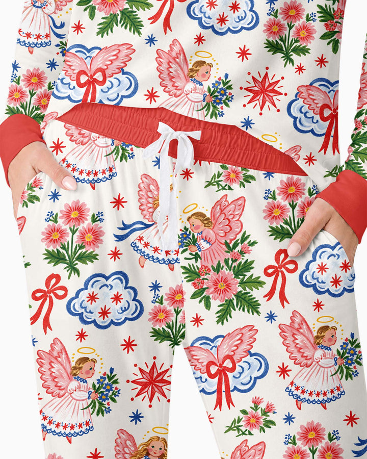 Angel Christmas Bamboo Women Pajama Set