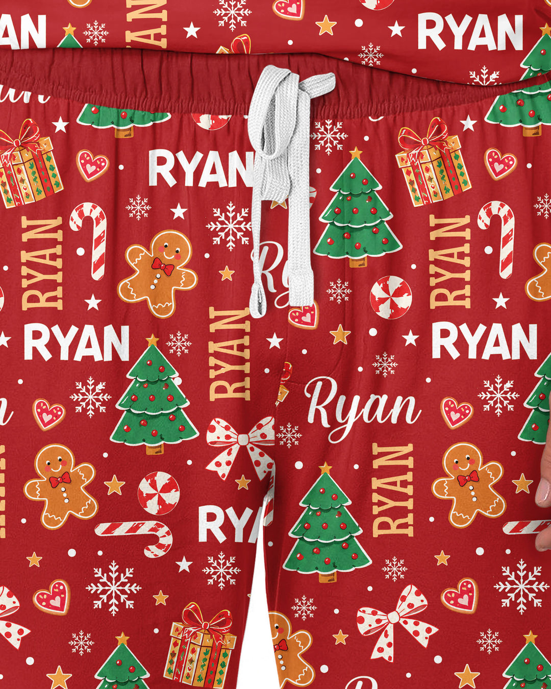 Custom Name Christmas Crew Family Matching Bamboo Men's Pajama Set
