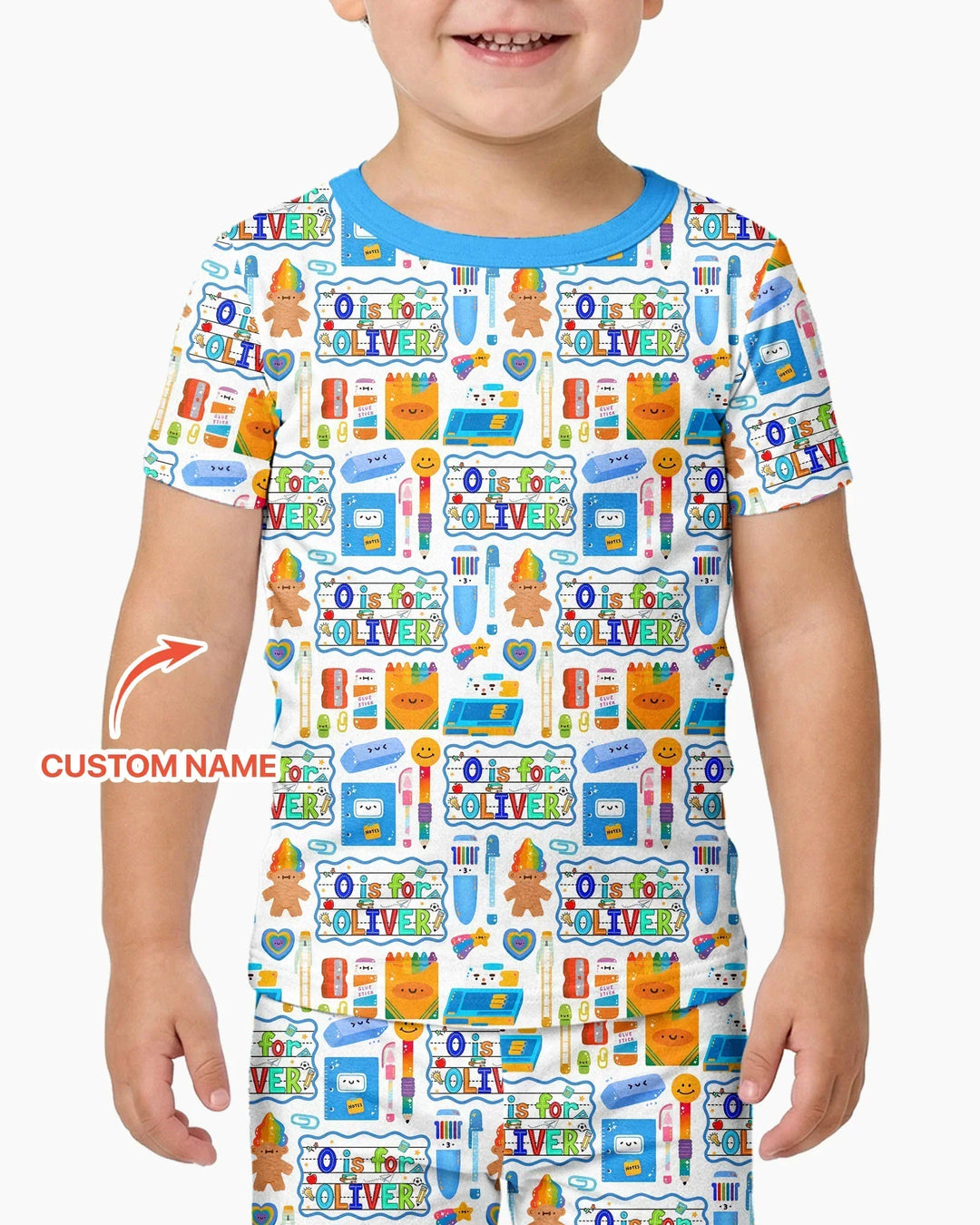 Custom Name Classroom Cuties Bamboo Two Piece Short Sleeve Pajama Set