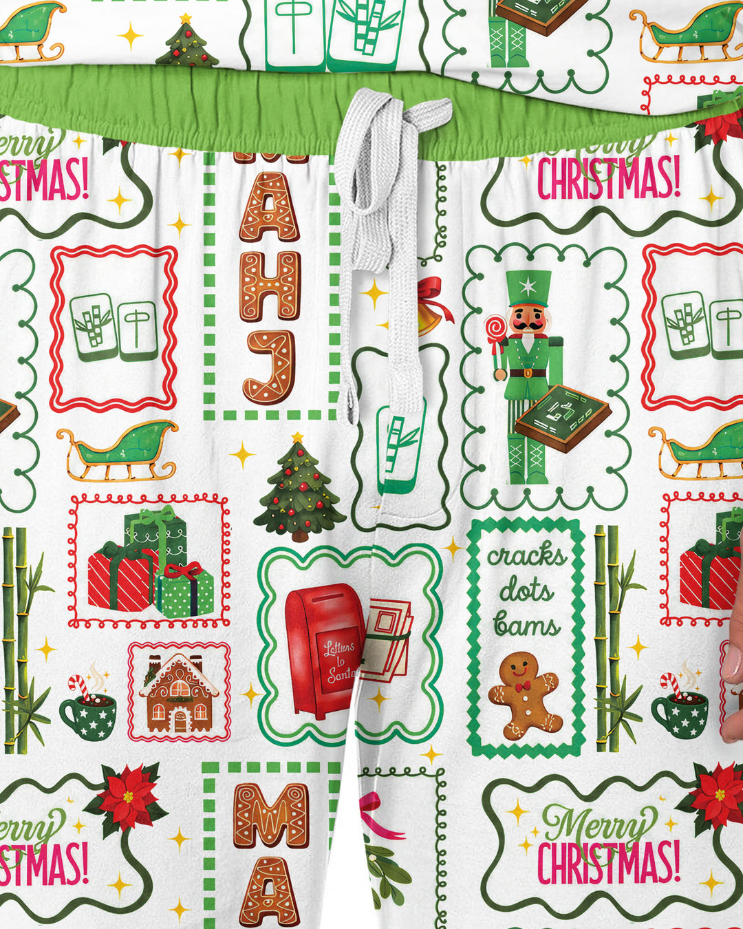 Preppy Christmas Mahjong Bamboo Men's Pajama Set