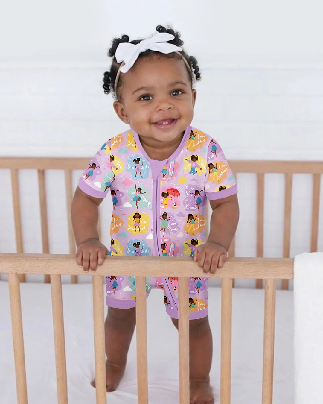 African American Girl I Am Loved Bamboo Shorty Zippy