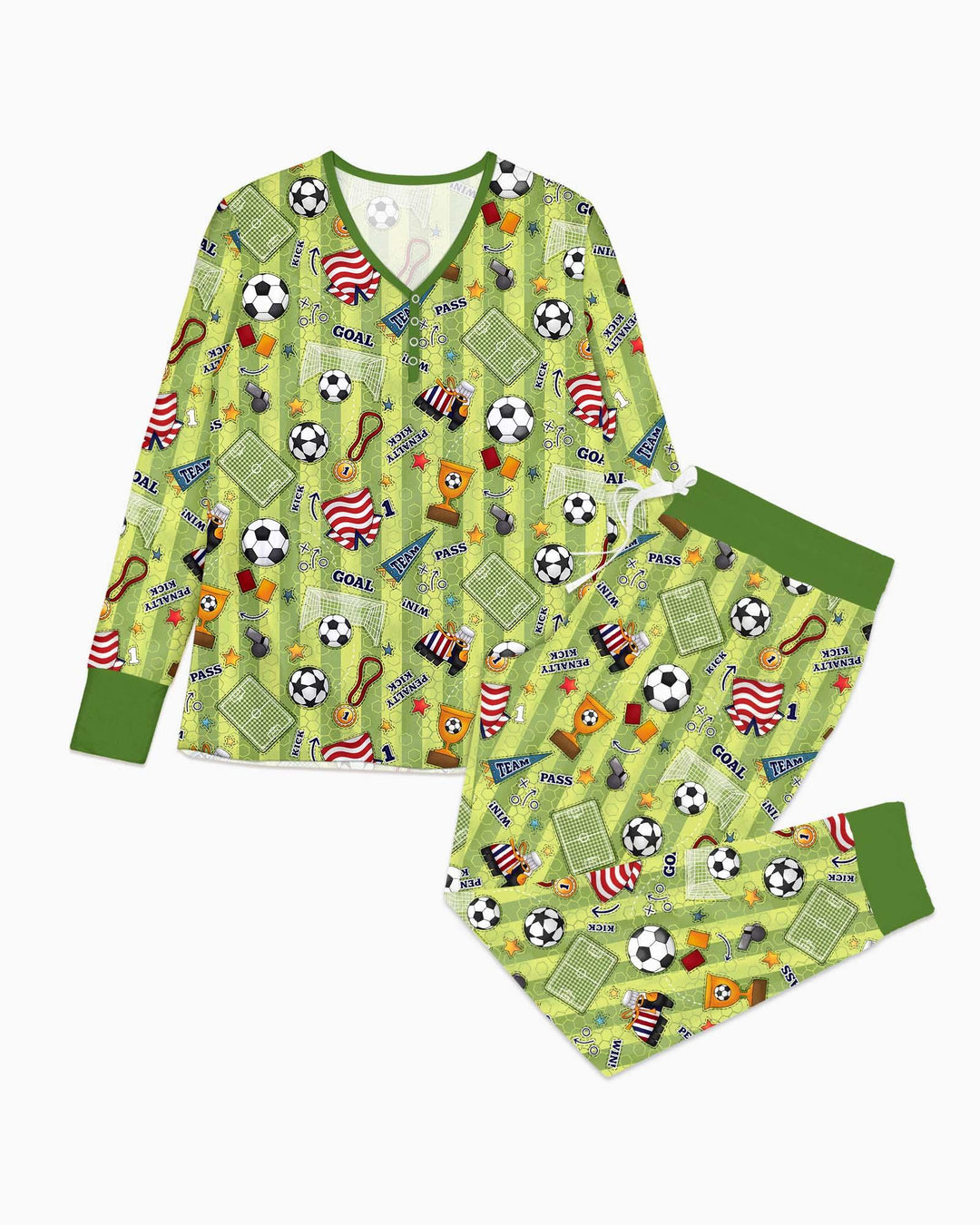I Love Sports Soccer Bamboo Women Pajama Set