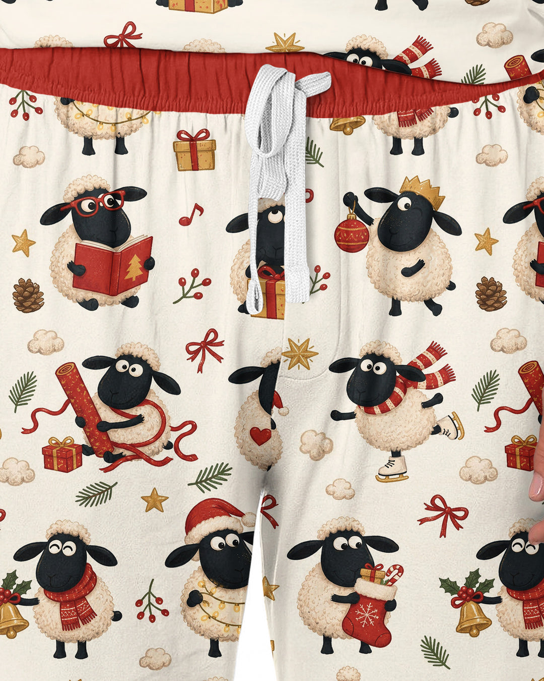 Festive Holiday Sheep Bamboo Men's Pajama Set