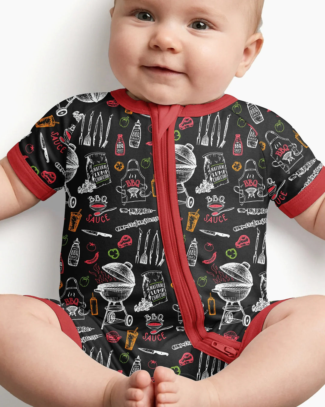 Backyard BBQ Party Family Matching Bamboo Shorty Zippy