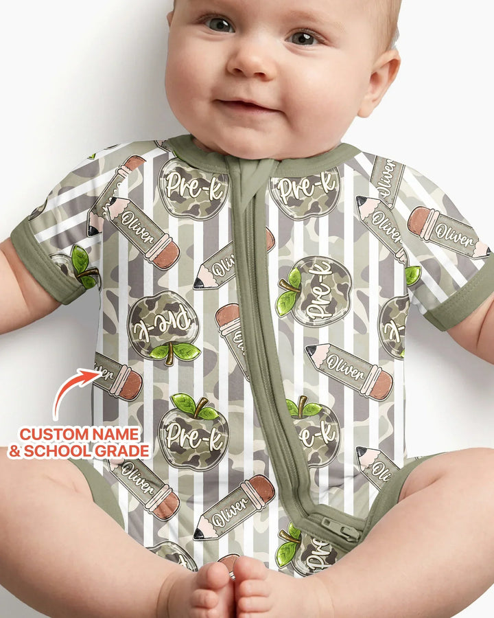 Custom Name Camo Apple Days Bamboo Shorty Zippy
