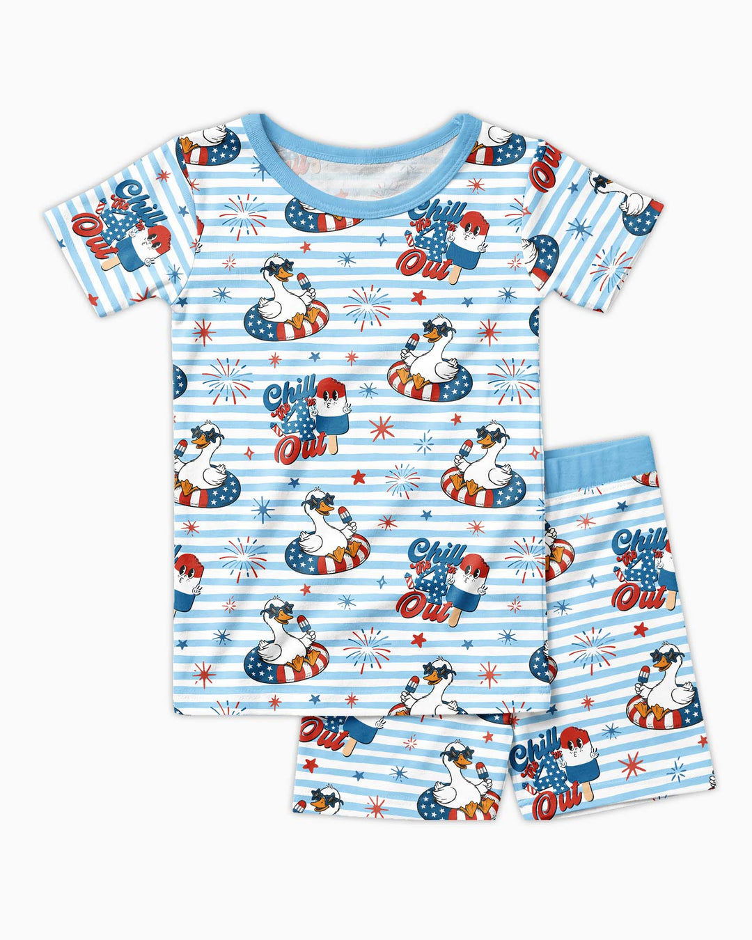 Chill the Fourth Out Bamboo Two Piece Short Sleeve Shorts Pajama Set