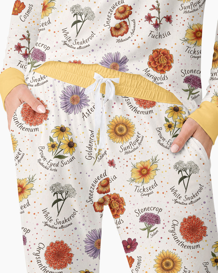 Autumn Blooms of North America Bamboo Women Pajama Set