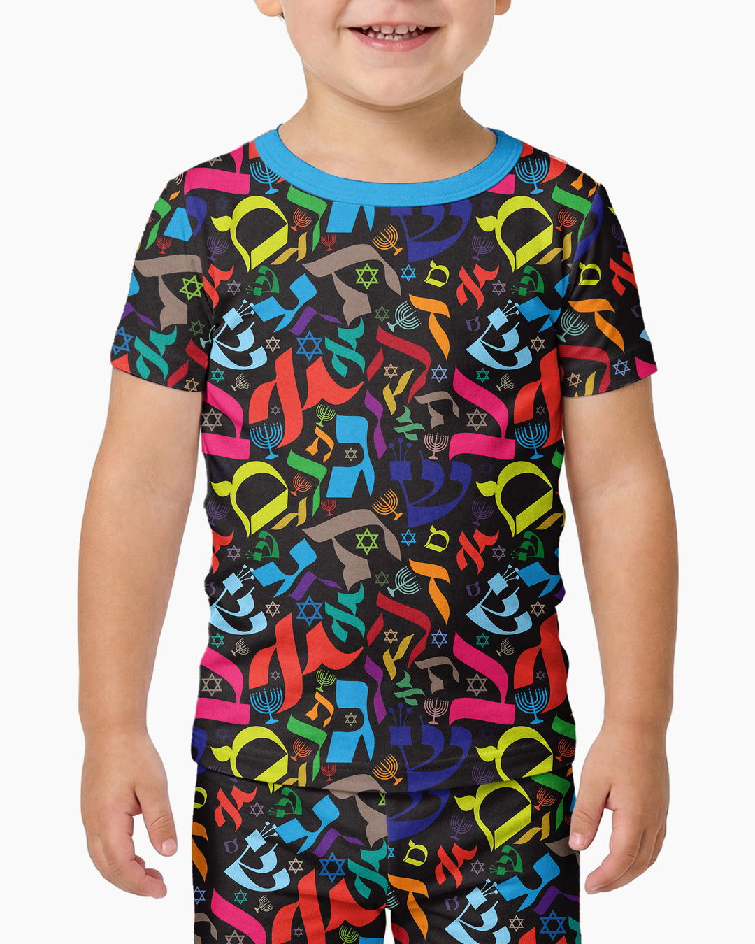 Hebrew Harmony Family Matching Bamboo Two Piece Short Sleeve Pajama Set
