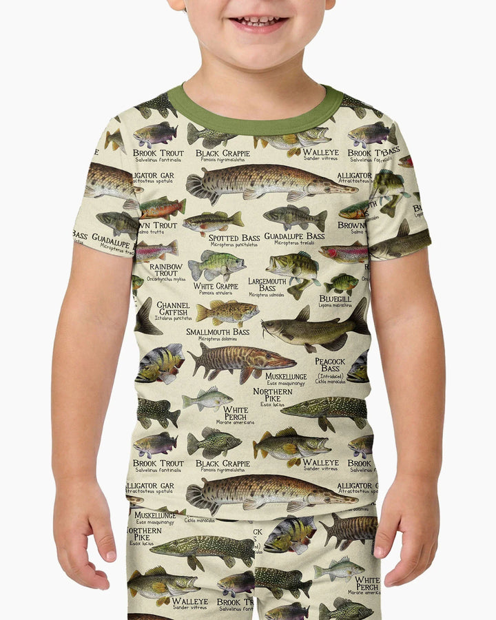 Fish Of America Bamboo Two Piece Short Sleeve Pajama Set